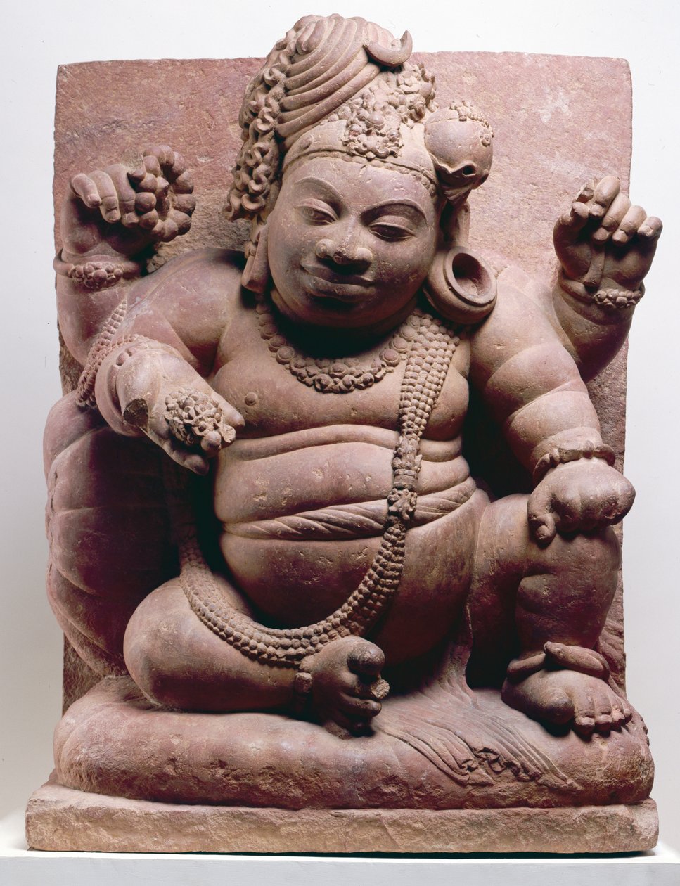 Siva som en dvärg, Mansarkultur, 500 AD (sandsten) av Indian School