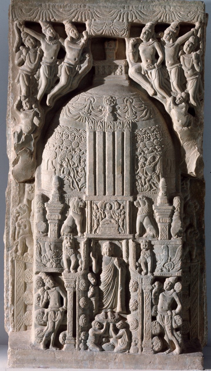 Stupa platta (fragment av relief, 225-325) av Indian School