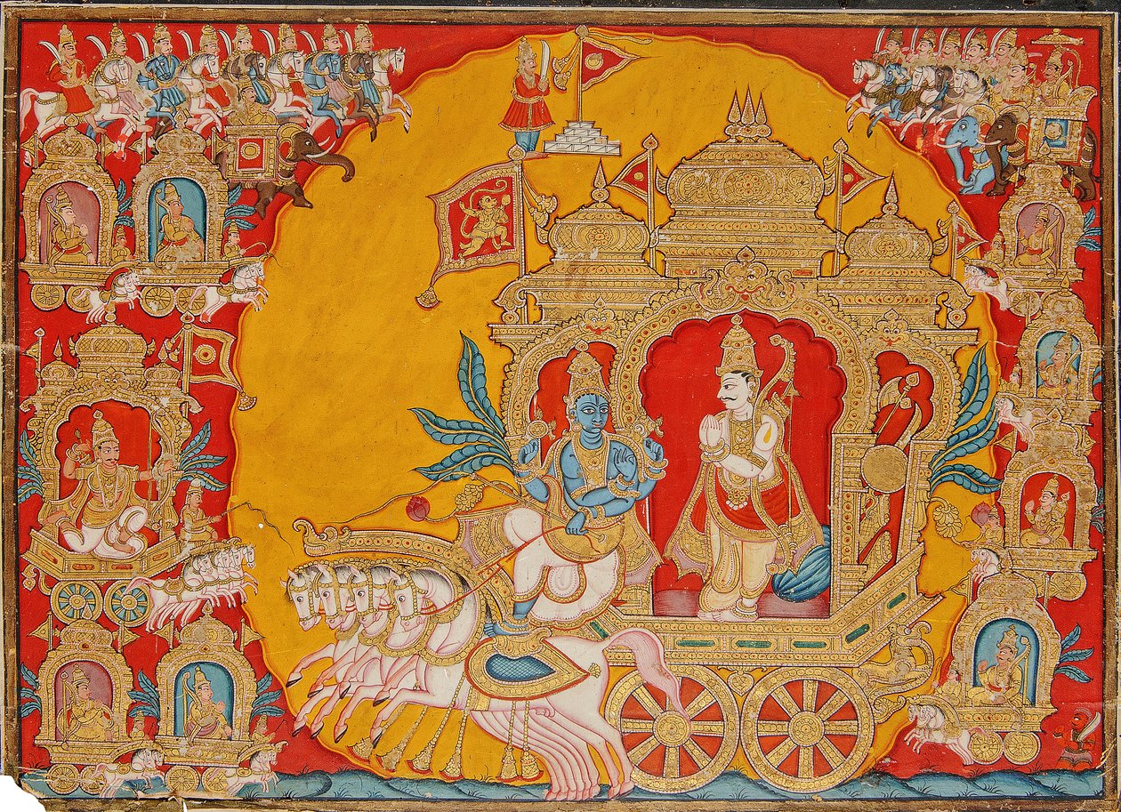 Slaget vid Kurukshetra, från Mysore, Indien, 1800-25 av Indian School