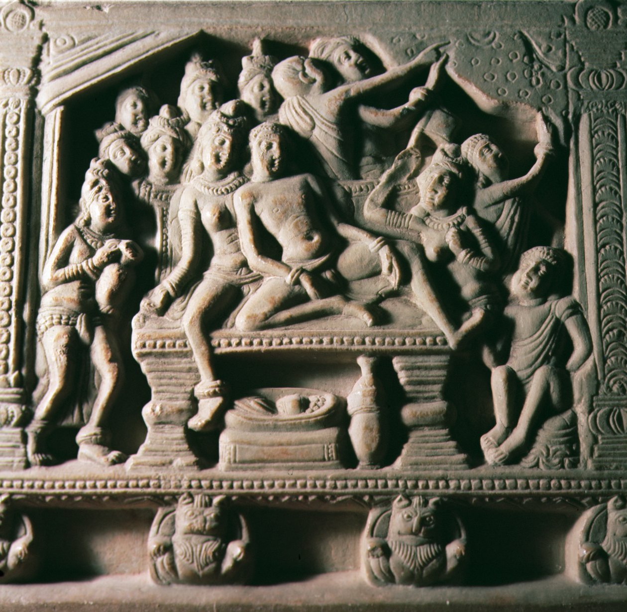 The Fall of Mandhata, från Mathura, Uttar Pradesh, Kusana-dynastin av Indian School