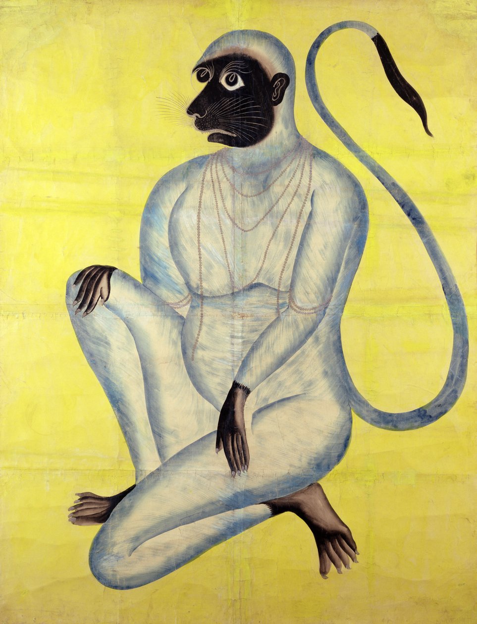Apguden Hanuman, Kalighat, Calcutta, ca 1870 (wc med silver på papper) av Indian School