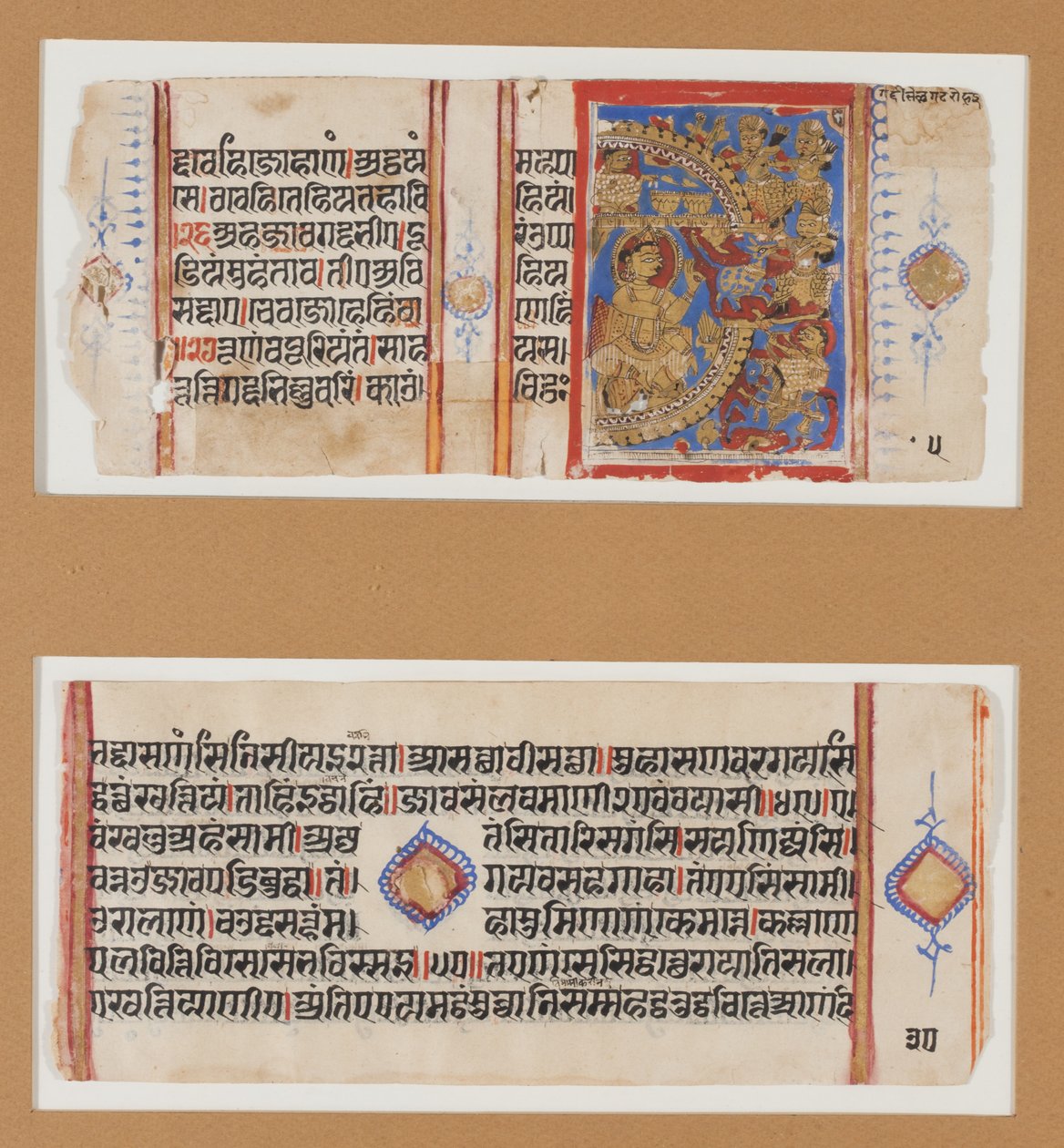 Belägringen av Ujjayimi; Slaying of the Magic Ass, ca 1600-1625 (tempera, guld, bläck på papper) av Indian School