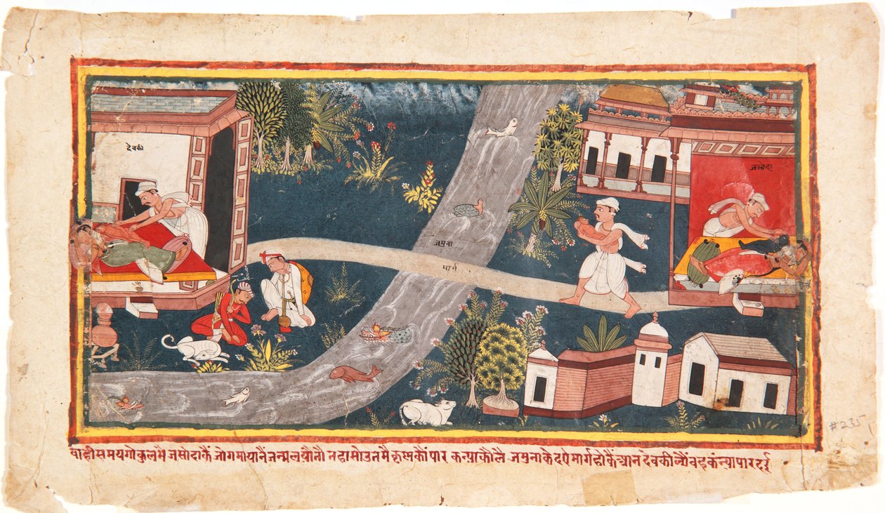 Bebisarna är utbytta, 1600-25 (ogenomskinlig wc på papper) av Indian School