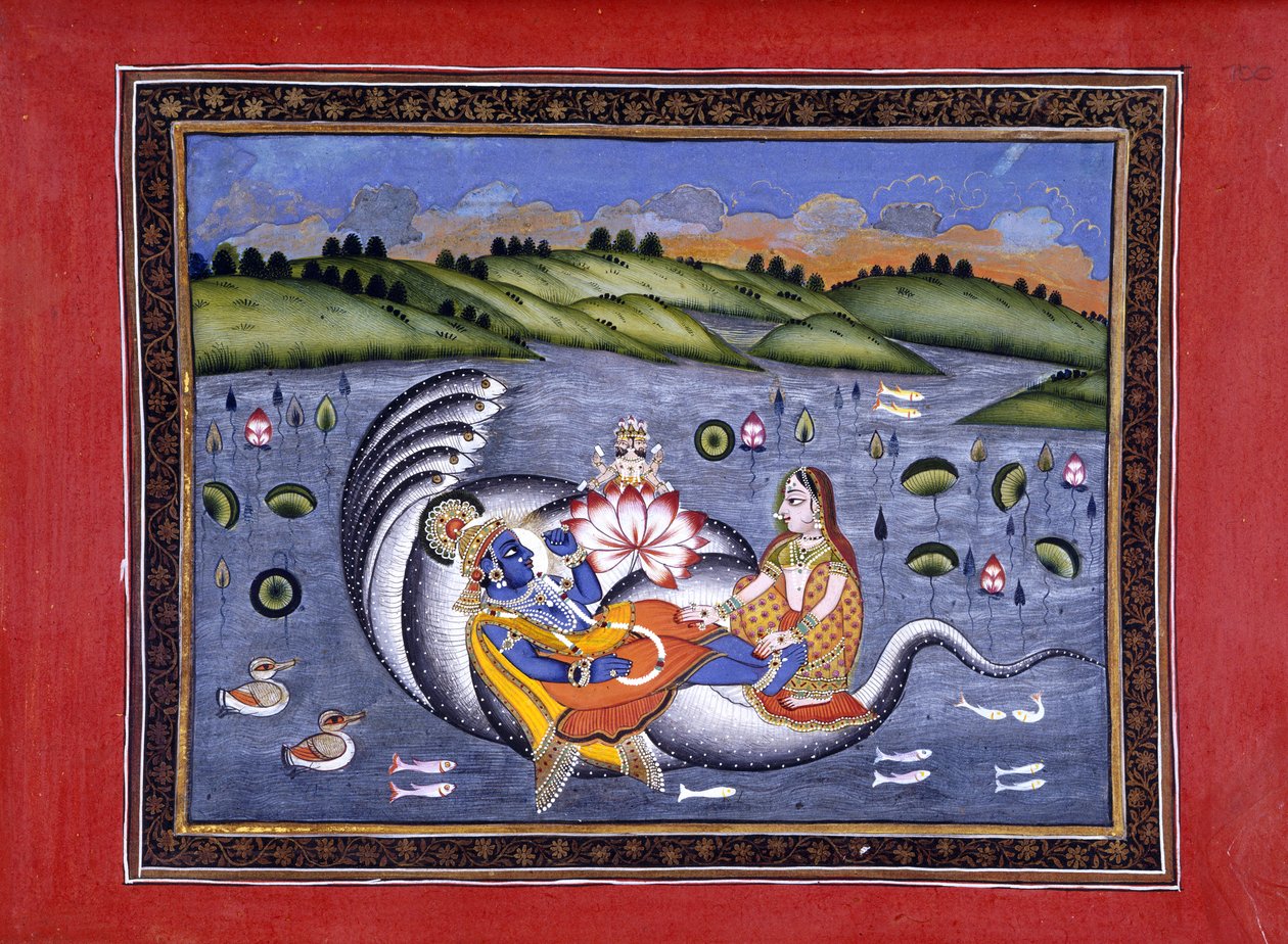 Vishnu och Lakshmi, illustration från 