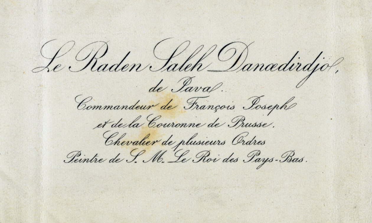 Telefonkort av Raden Saleh Danoedirdgio, ca 1850-80 av Indonesian School