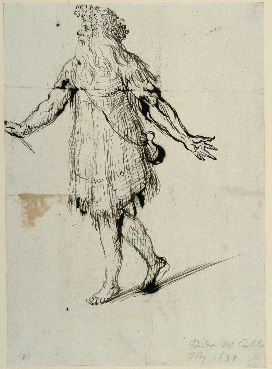 En druid, ca 1638 (penna och bläck på papper) av Inigo Jones