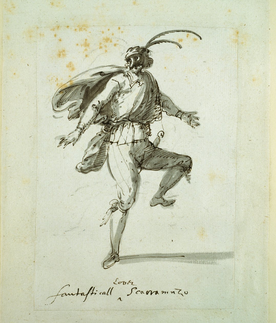En fantastisk oförskämd älskare (penna och bläck på papper) av Inigo Jones