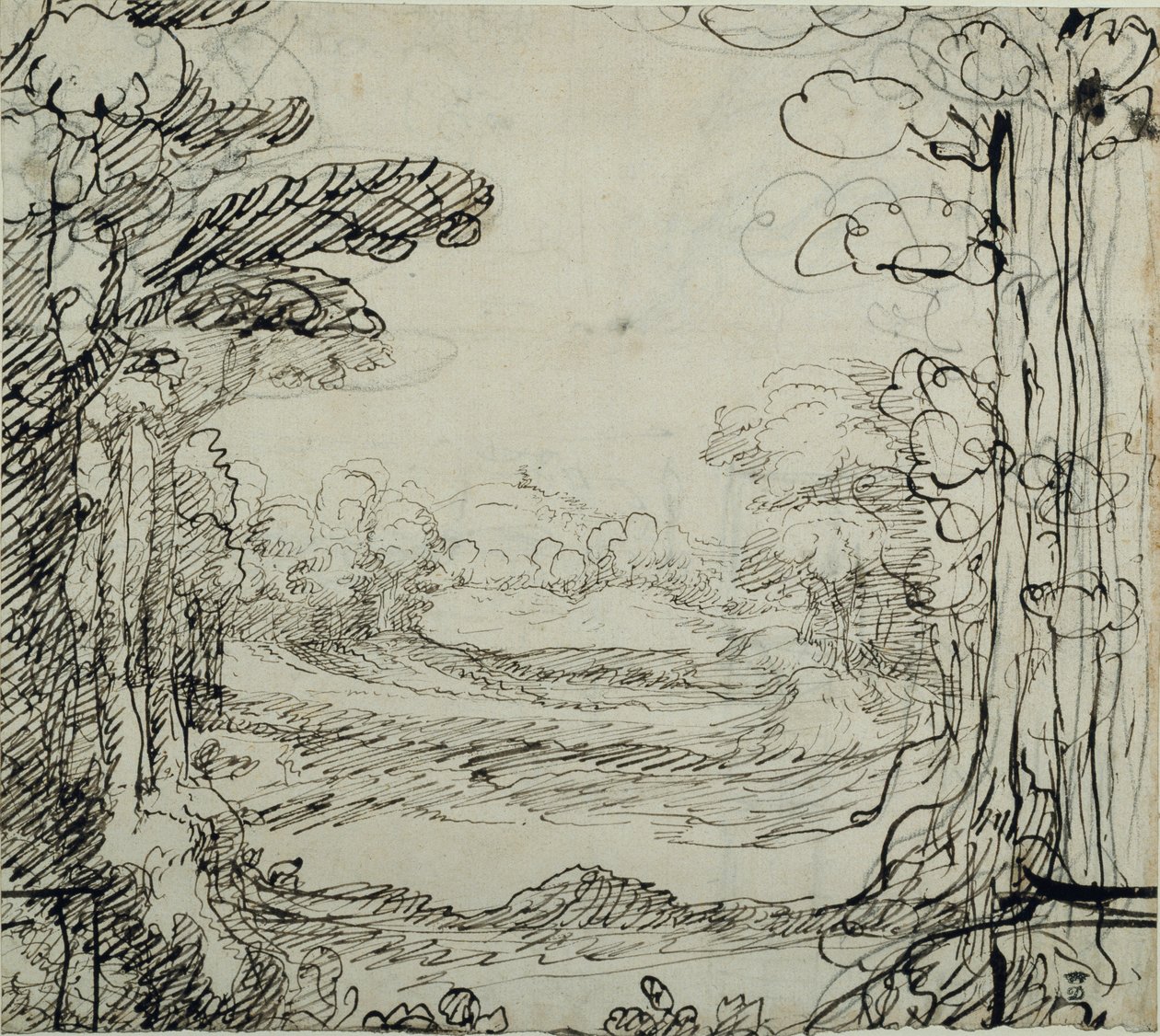 En skog (penna och bläck på papper) av Inigo Jones