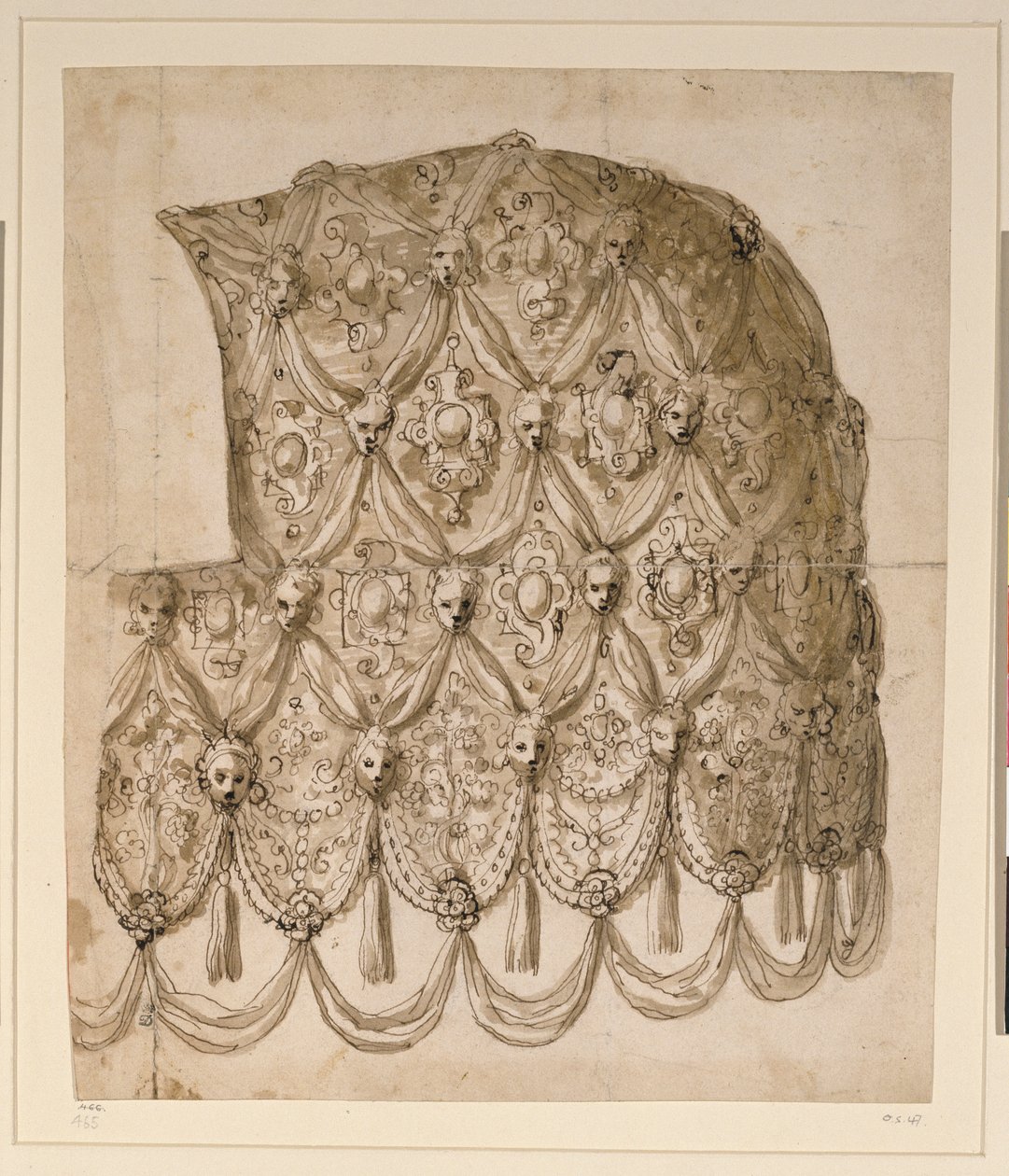 En hästkaparison (penna och bläck på papper) av Inigo Jones