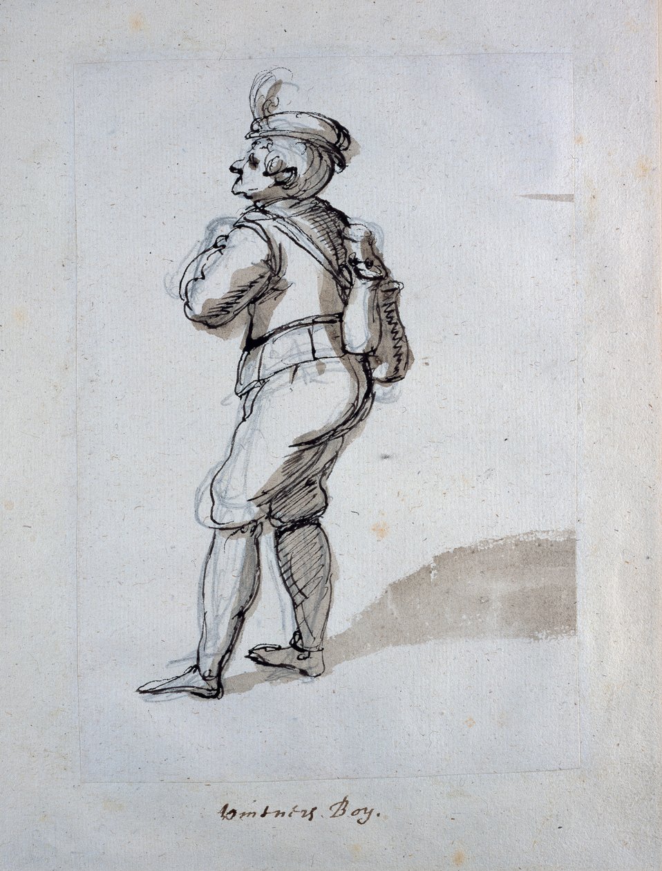 En vingårdspojke (penna och bläck på papper) av Inigo Jones