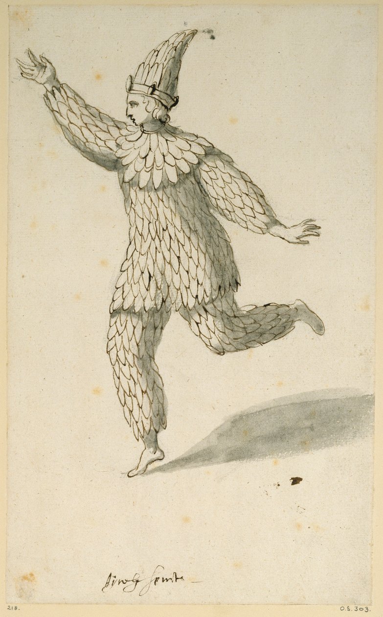 En luftig sprit (penna och bläck på papper) av Inigo Jones