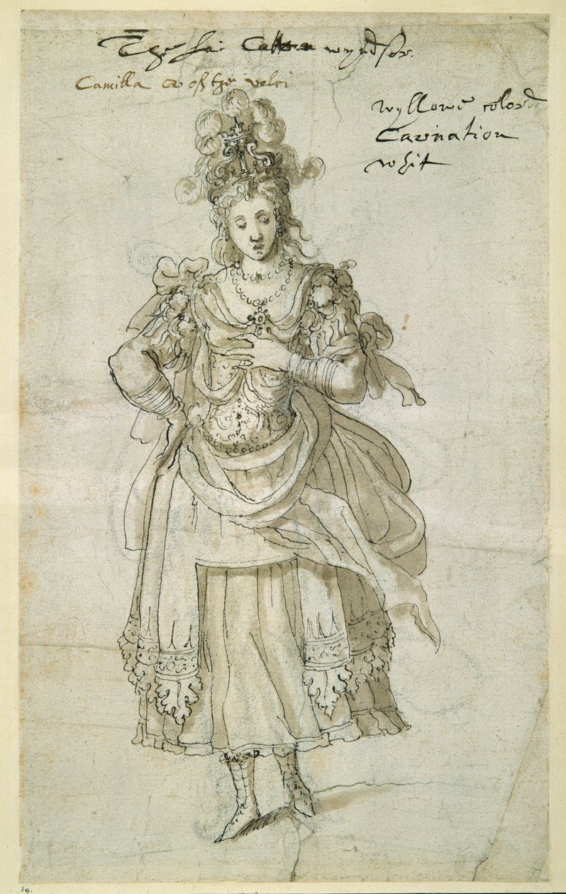 Camilla, ca 1609 (penna & bläck på papper) av Inigo Jones