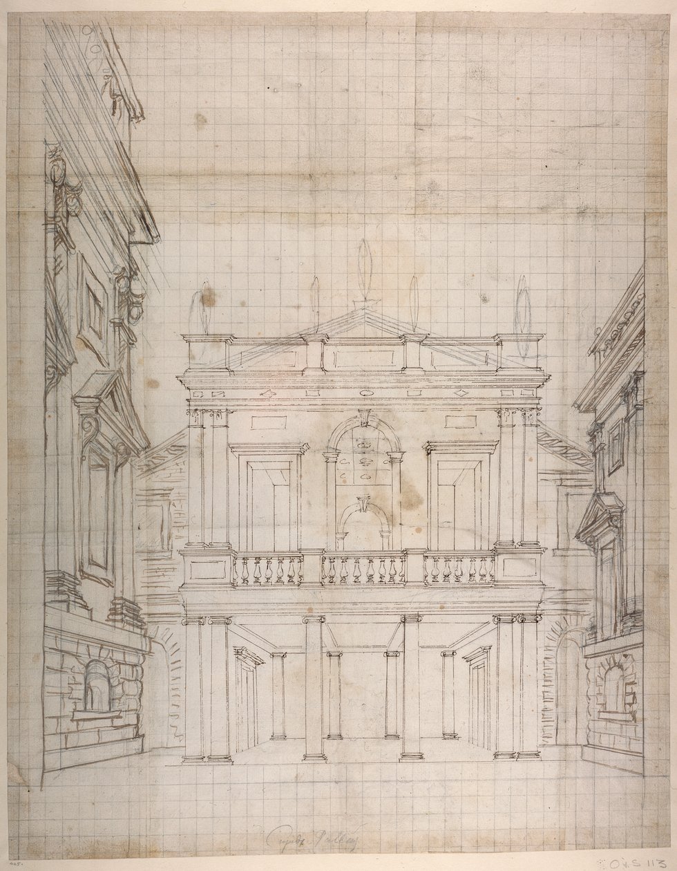 Amorpalatset, ca 1619-23 (penna och bläck på papper) av Inigo Jones