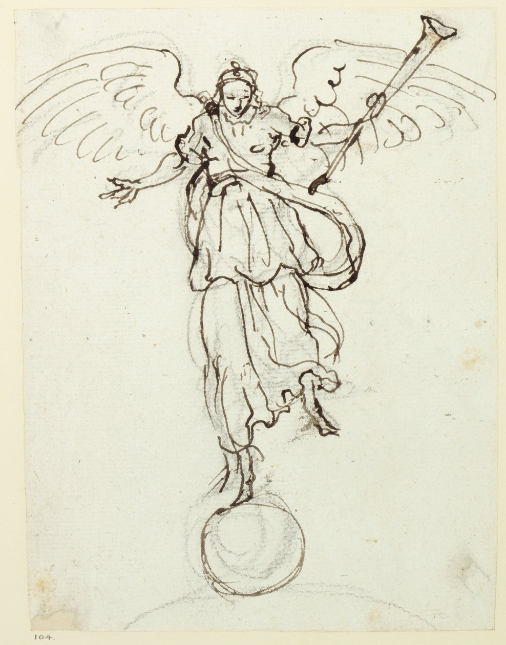 Berömmelse, preliminär skiss, ca 1631 (penna och bläck på papper) av Inigo Jones