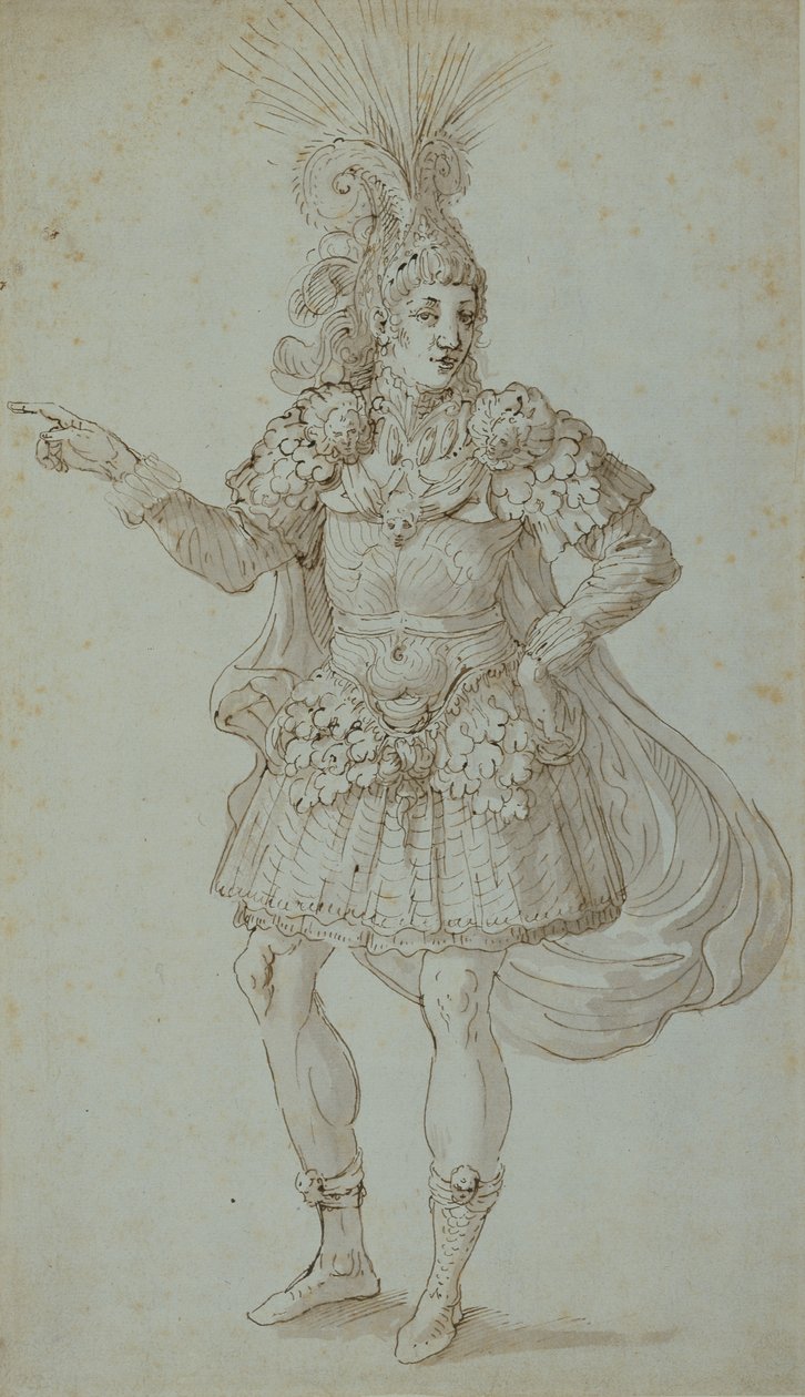 Masquers kostym (penna och bläck på papper) av Inigo Jones
