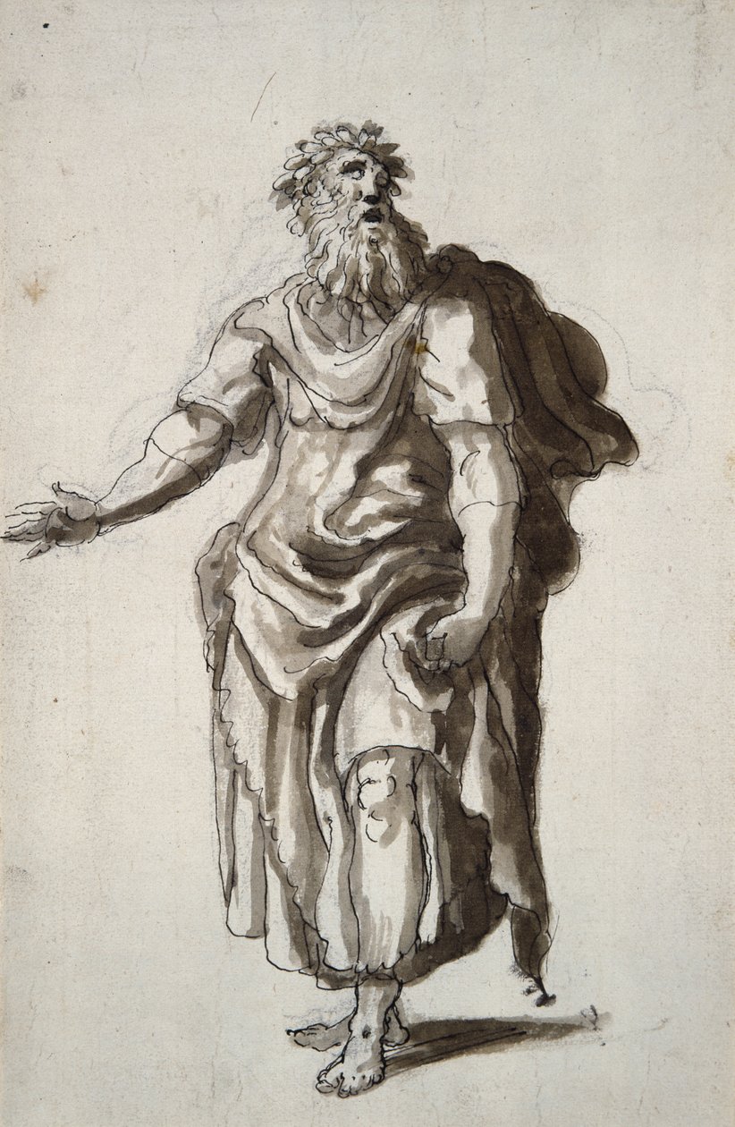 Merlin, ca 1610 (penna och bläck på papper) av Inigo Jones