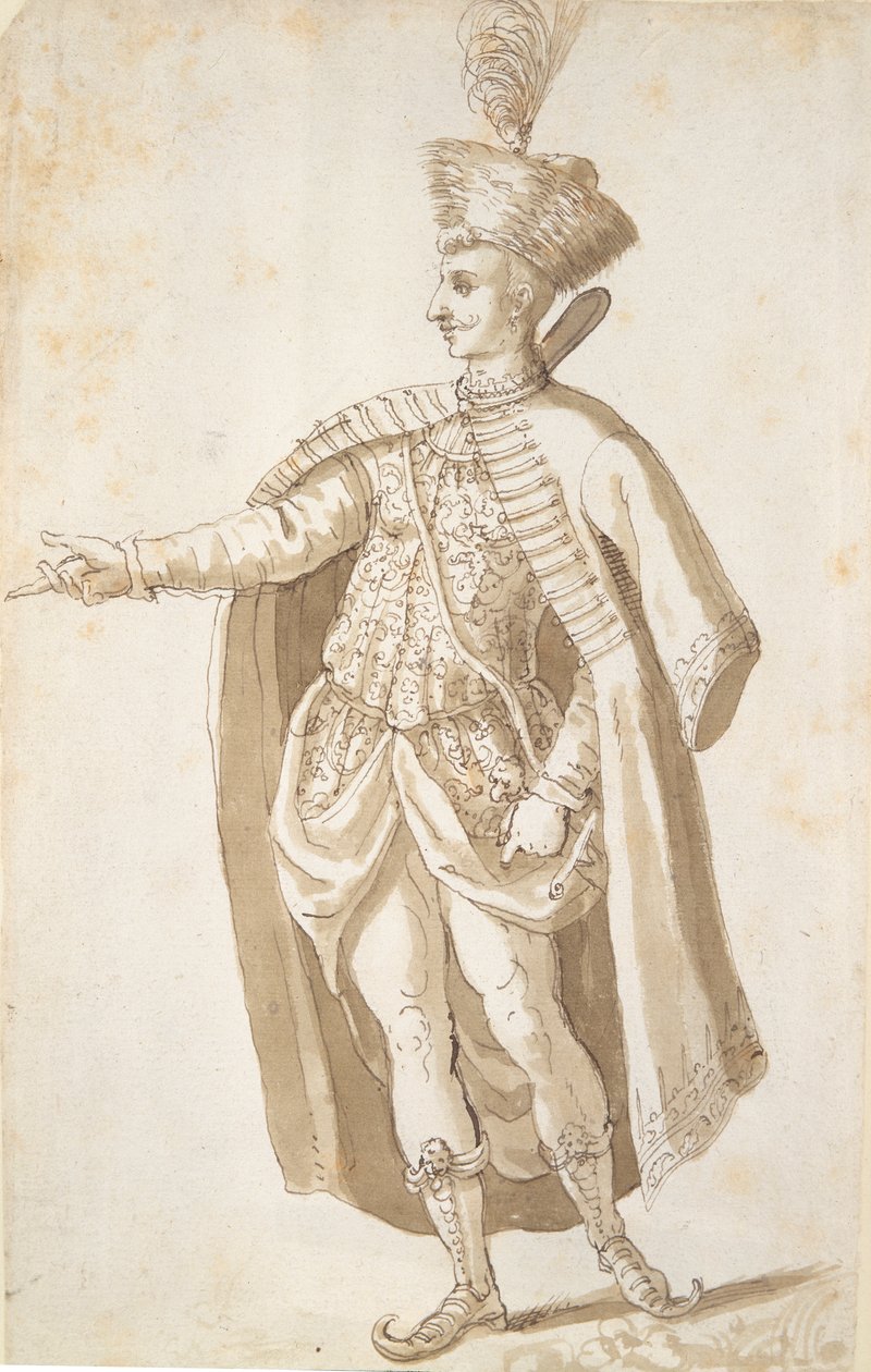 Polish Knight (penna och bläck på papper) av Inigo Jones