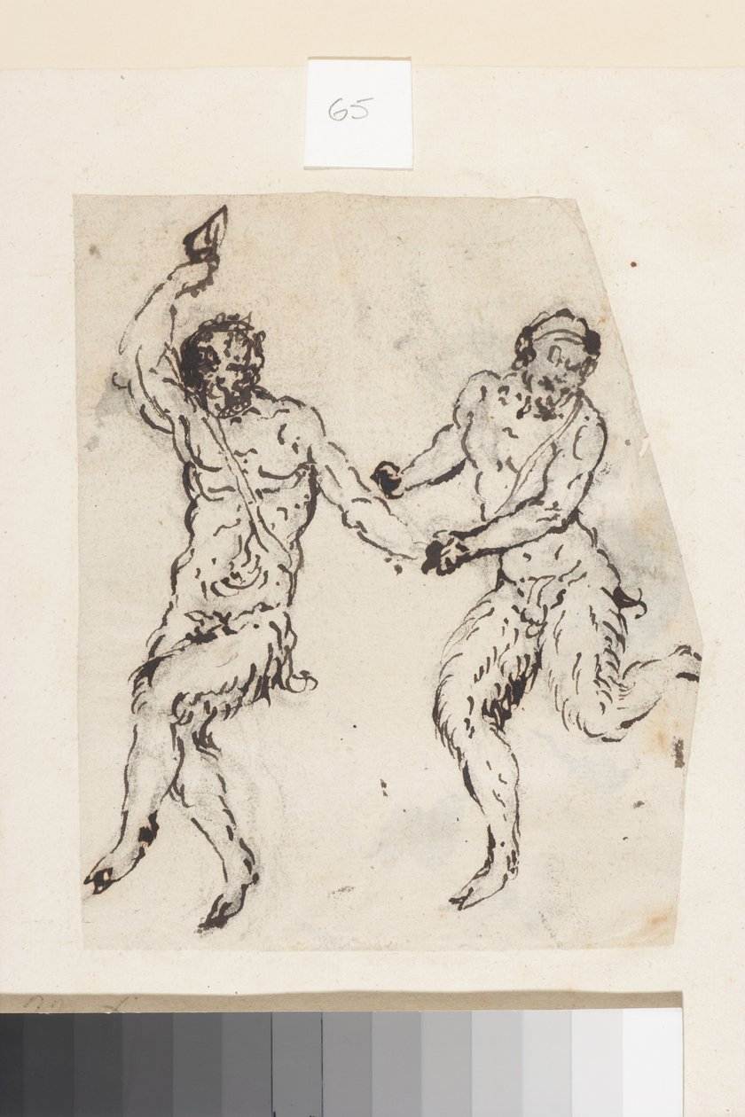 Satyrer (penna & brunt bläck på papper) av Inigo Jones
