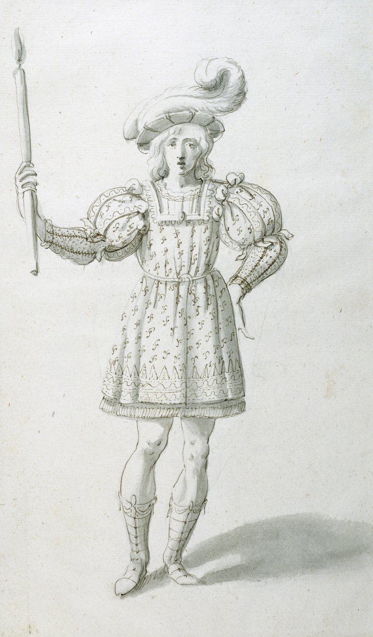 Fackelbärare (penna och bläck på papper) av Inigo Jones