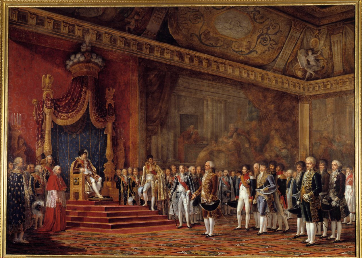 Den romerska senatens deputation erbjuder hyllningar till kejsar Napoleon I i Tuileripalatsets tronsal, 16 november av Innocent Louis Goubaud