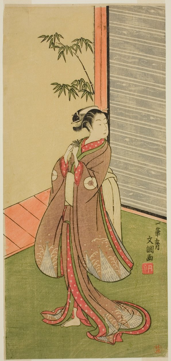 Skådespelaren Iwai Hanshiro IV i en kvinnlig roll av Ippitsusai Bunchō