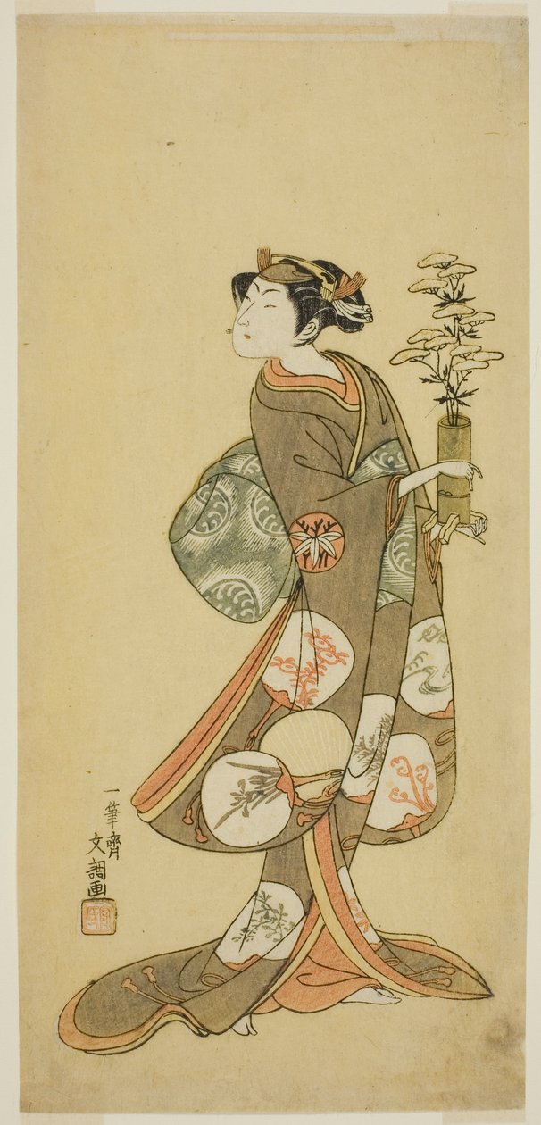 Skådespelaren Yamashita Kyonosuke I i en kvinnlig roll av Ippitsusai Bunchō