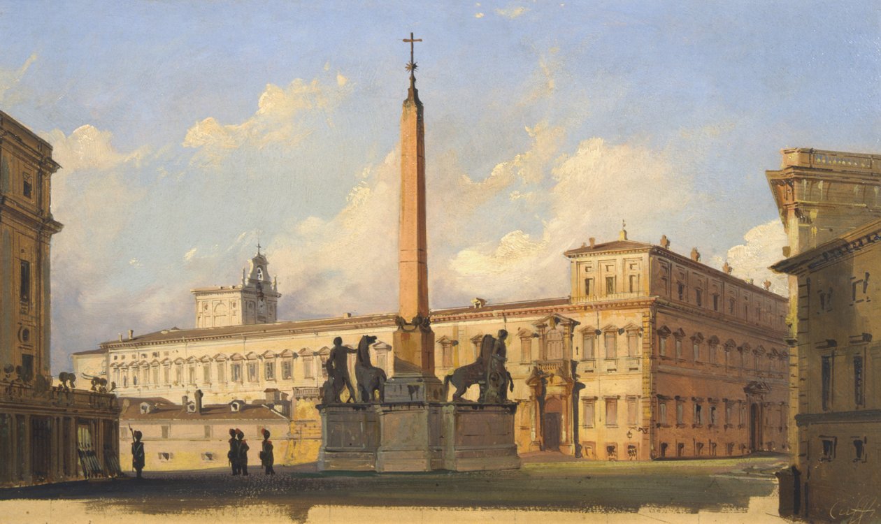 Quirinal Square, 1847 av Ippolito Caffi
