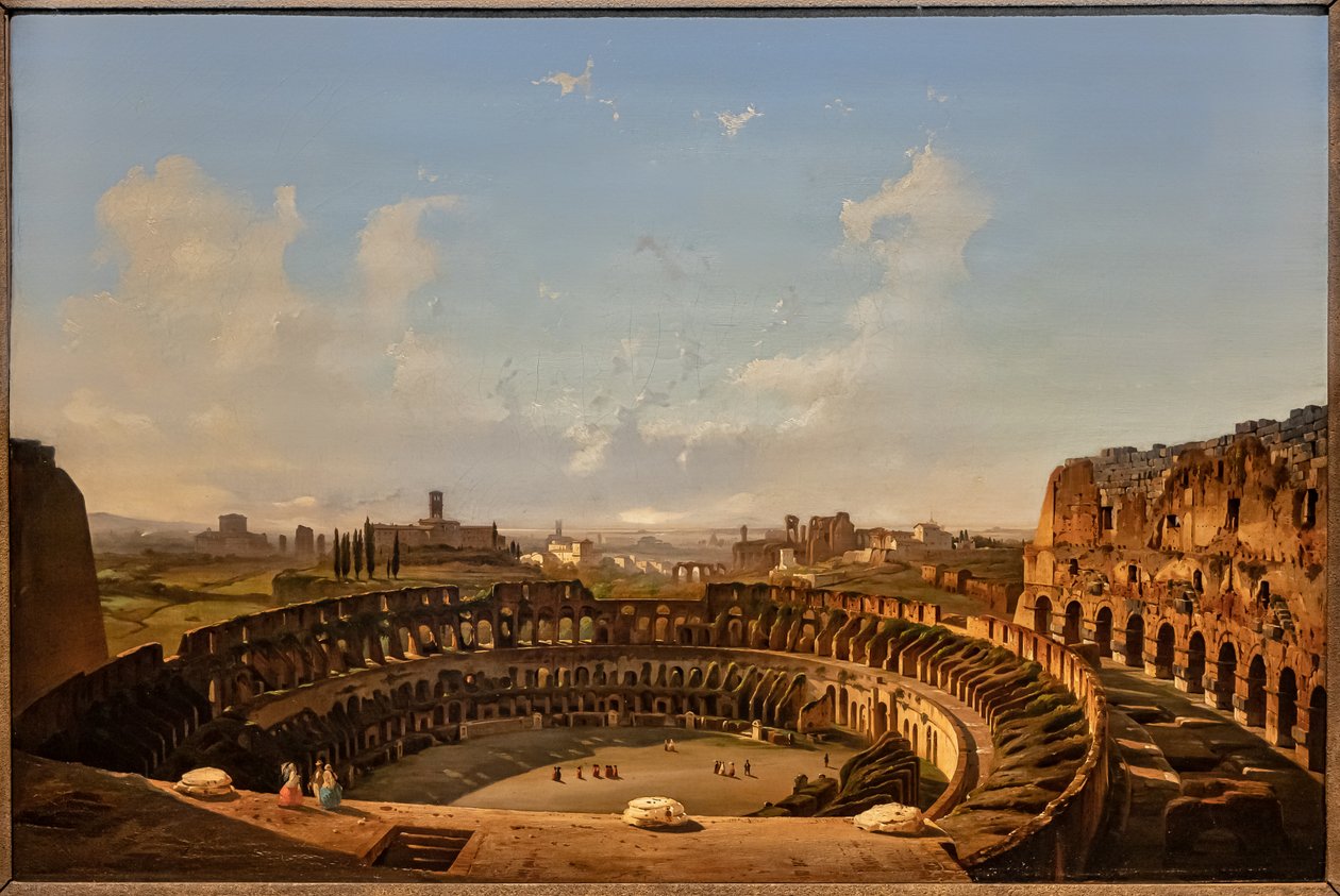 Interiörvy av Colosseum av Ippolito Caffi