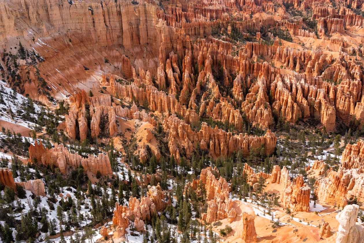 Hoodoos - spiror som skapats av erosion - i Bryce Canyon National Park i Utah, 2019 (foto) av Ira Block