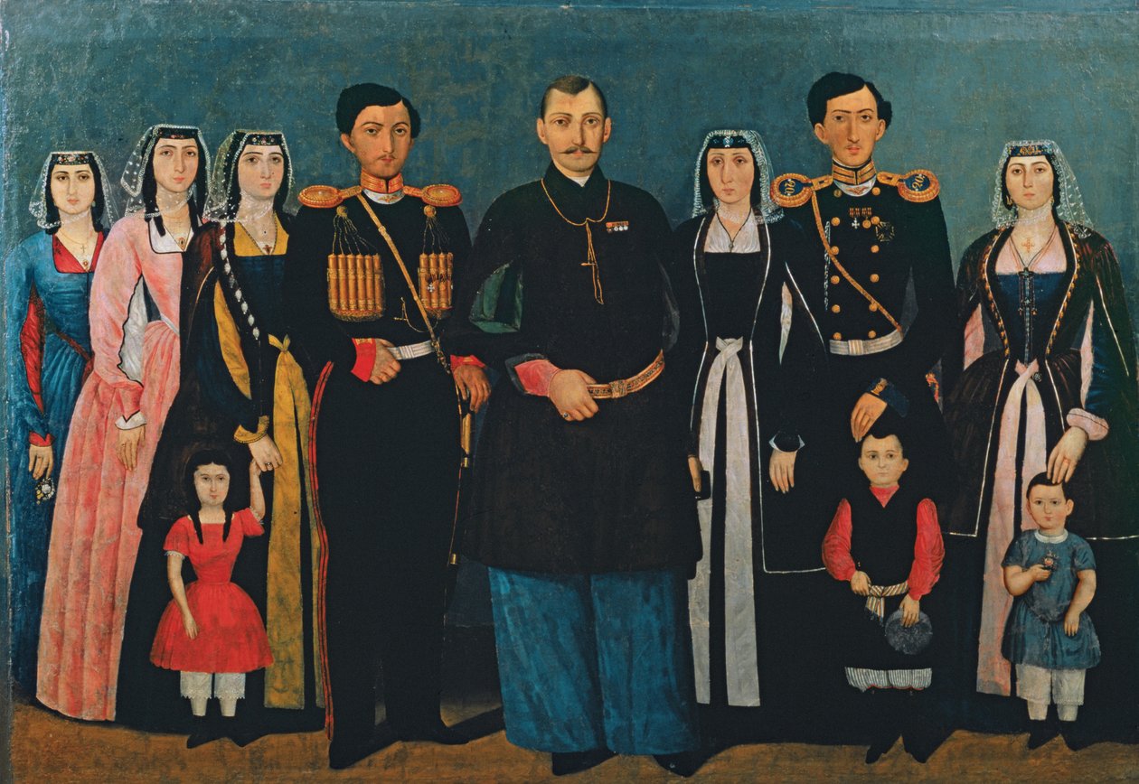 N.E. Mukhran-Batoni med familj, 1862 av Iranian School