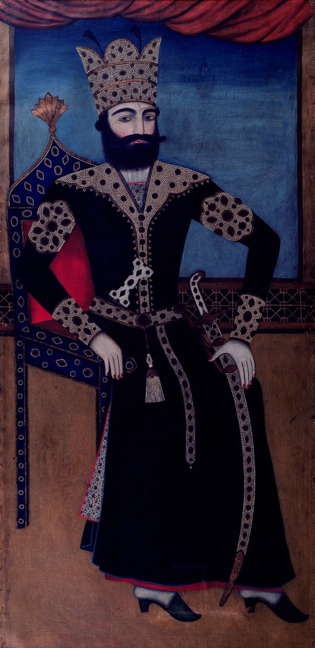 Porträtt av Fath-Ali, Shah av Iran (regerade 1797-1834), av Iranian School