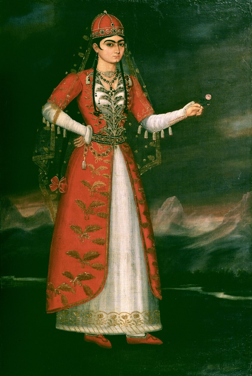 Porträtt av Nino Eristavi, iransk, 1829 av Iranian School