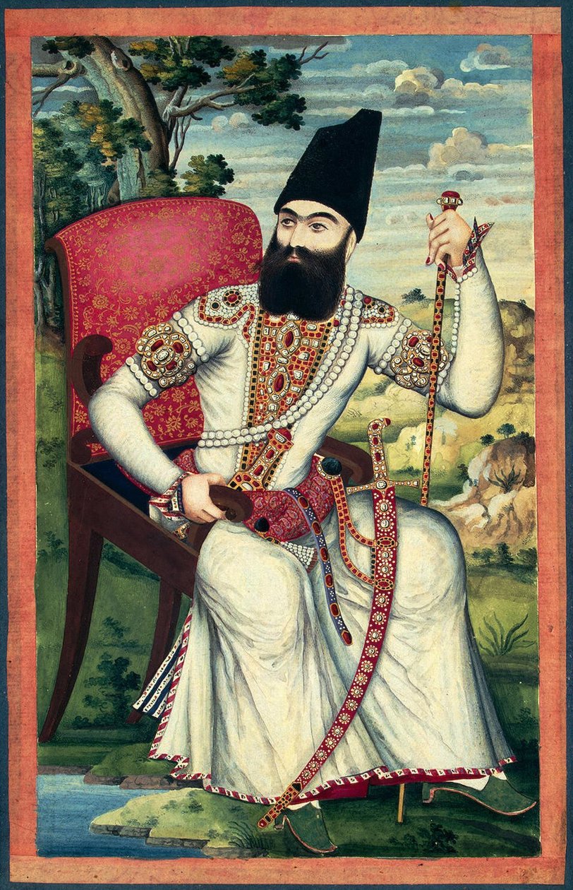 Porträtt av prins Abbas Mirza, ca 1820 av Iranian Master