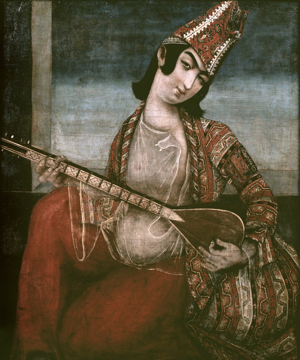 Ung kvinna som spelar gitarr av Iranian School
