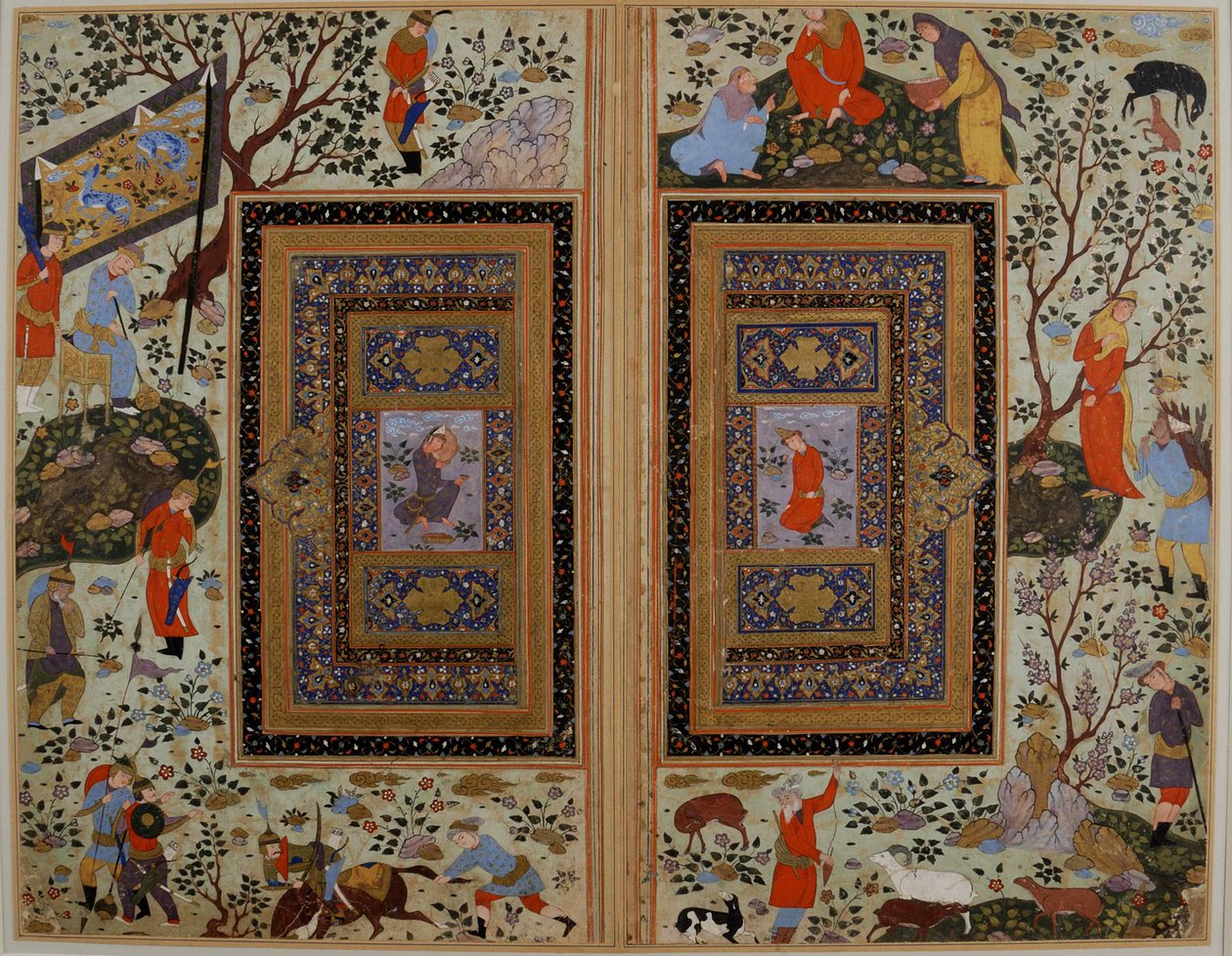 Dubbel sida. Iran, Isfahan, tidigt 1600-tal.. av Iranian master.