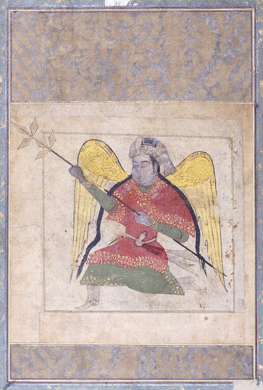 En ängel som bär en turban, bär en stav, c.1370-80 av Iraqi School