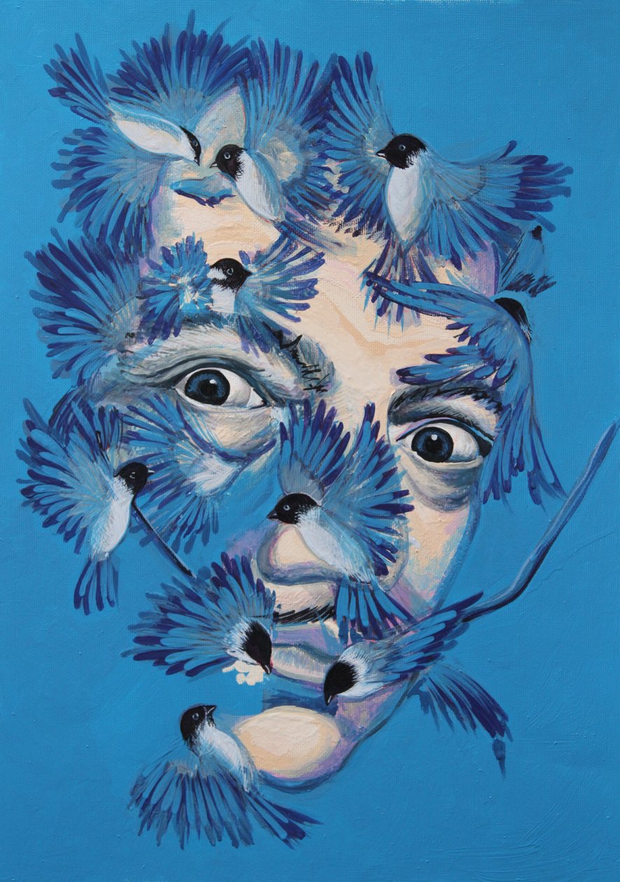 Dalí och Chickadees, 2015 av Irina Corduban