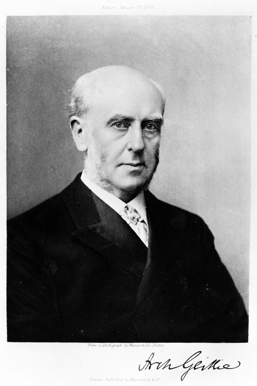 Porträtt av Archibald Geikie, illustration från Nature 5 januari 1893 (fotogravyr) av Irish Photographer