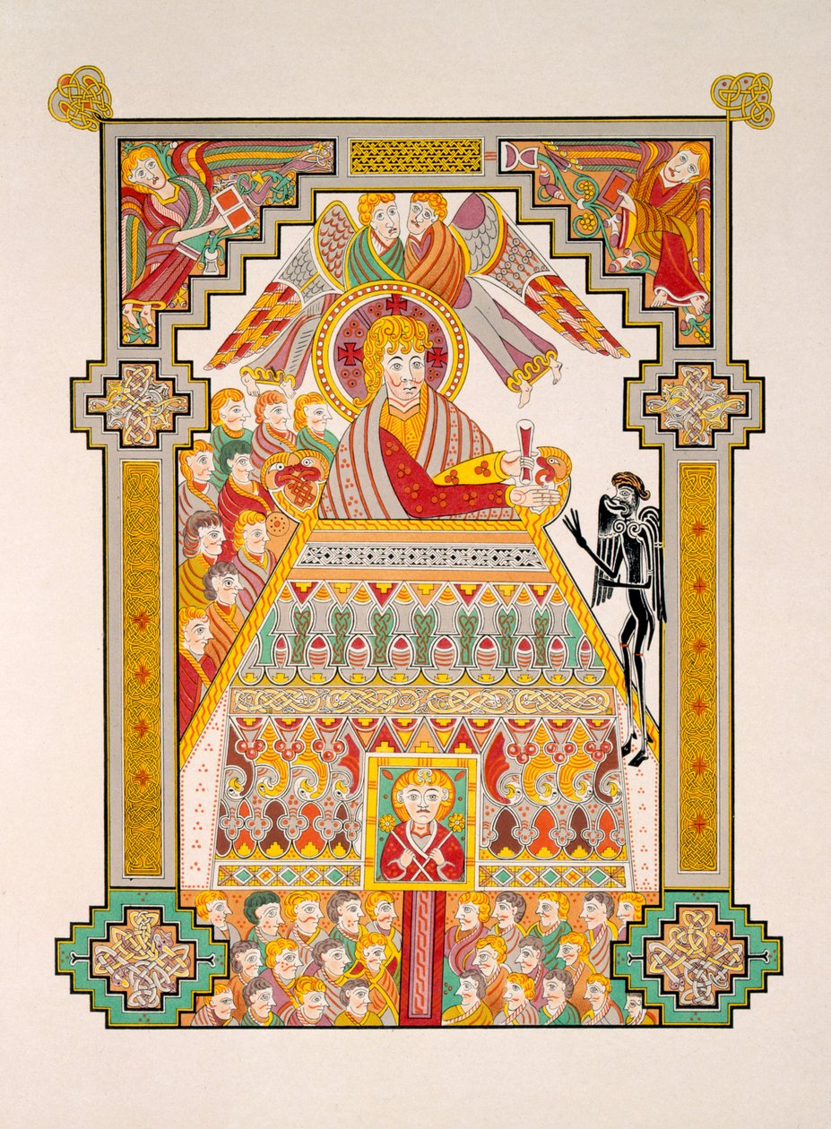 Temptation of Christ, från en faksimilkopia av Book of Kells, utgiven av Day und Son av Irish Photographer