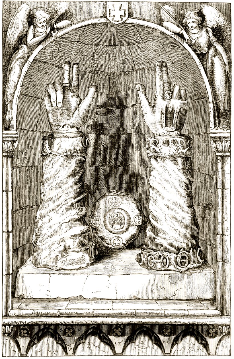 Shrine of St. Patricks hand, från The Trias Thuamaturga, eller Three Wonder-Working Saints of Ireland, av Mary Cusack (1829-99) publicerad ca 1890-talet av Irish School