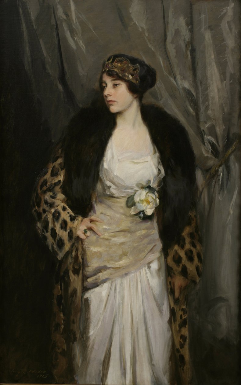 Gladys Wiles i en leopardkappa (Leopardkappan) av Irving Ramsay Wiles