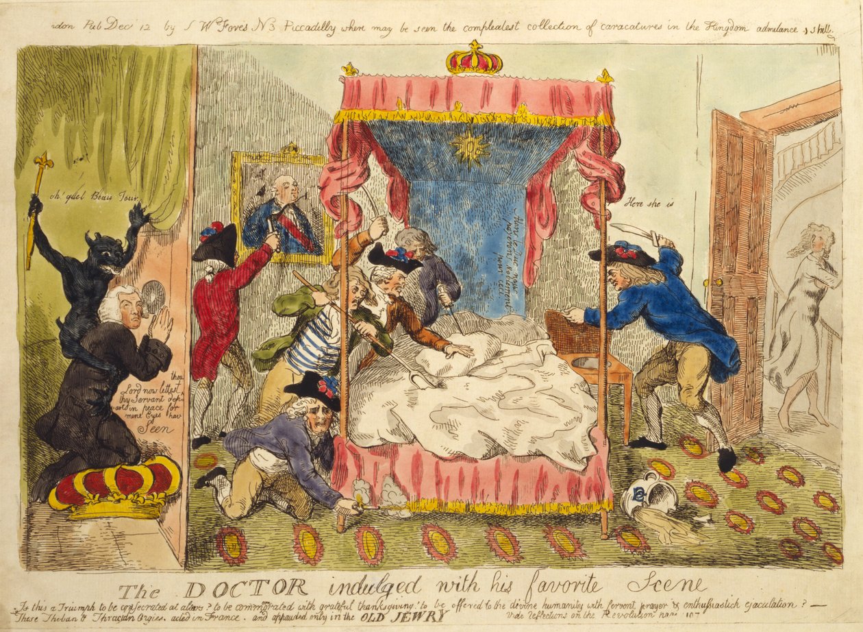 The Doctor Indulged with his Favorite Scene, 1790 (handfärgad etsning) av Isaac Cruikshank