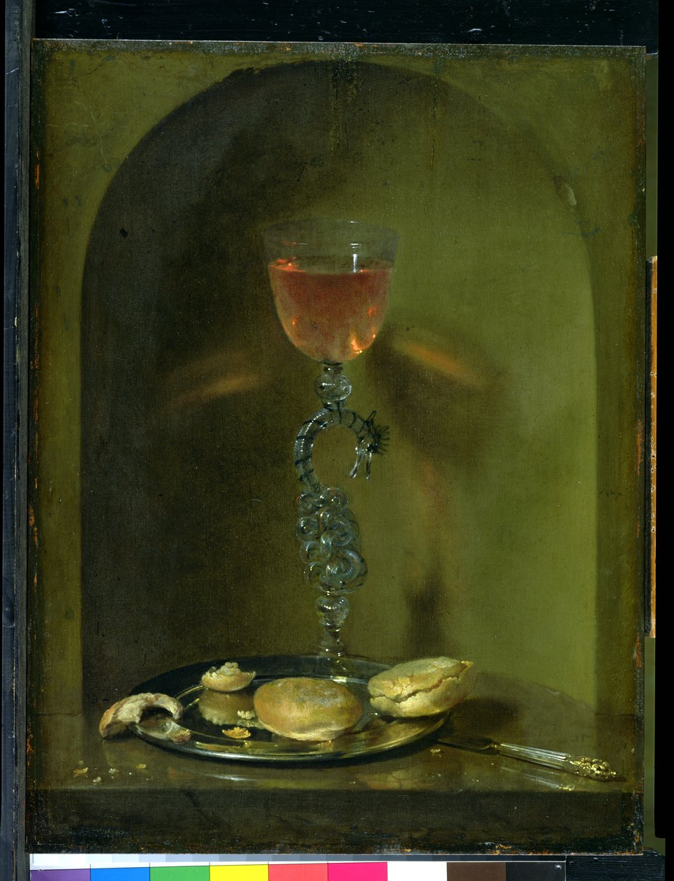 Stilleben med bröd och vinglas av Isaac Luttichuys