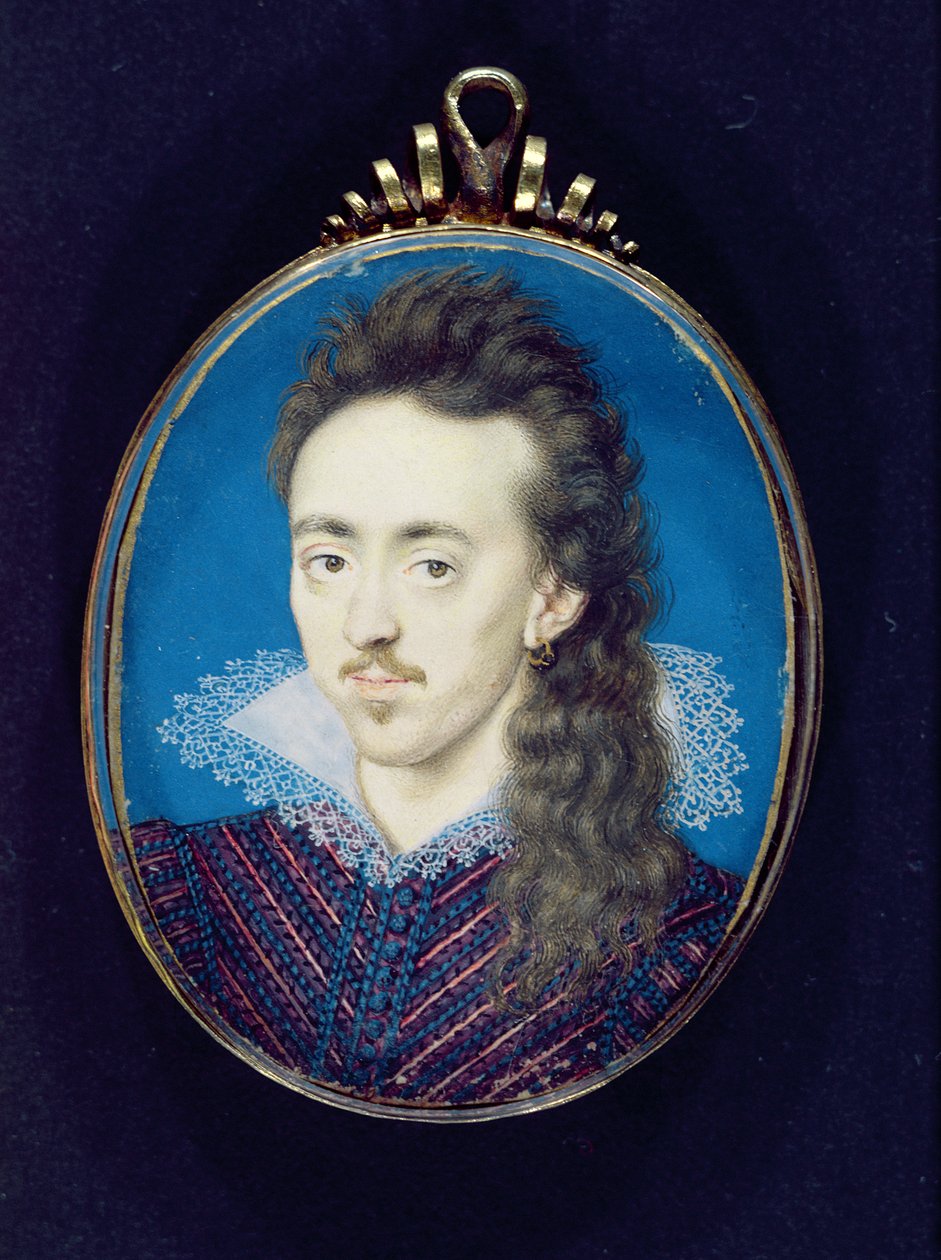Dudley North (1581-1617) 3rd Baron North, 1608-10 (kroppsfärg på veläng på kortet) av Isaac Oliver