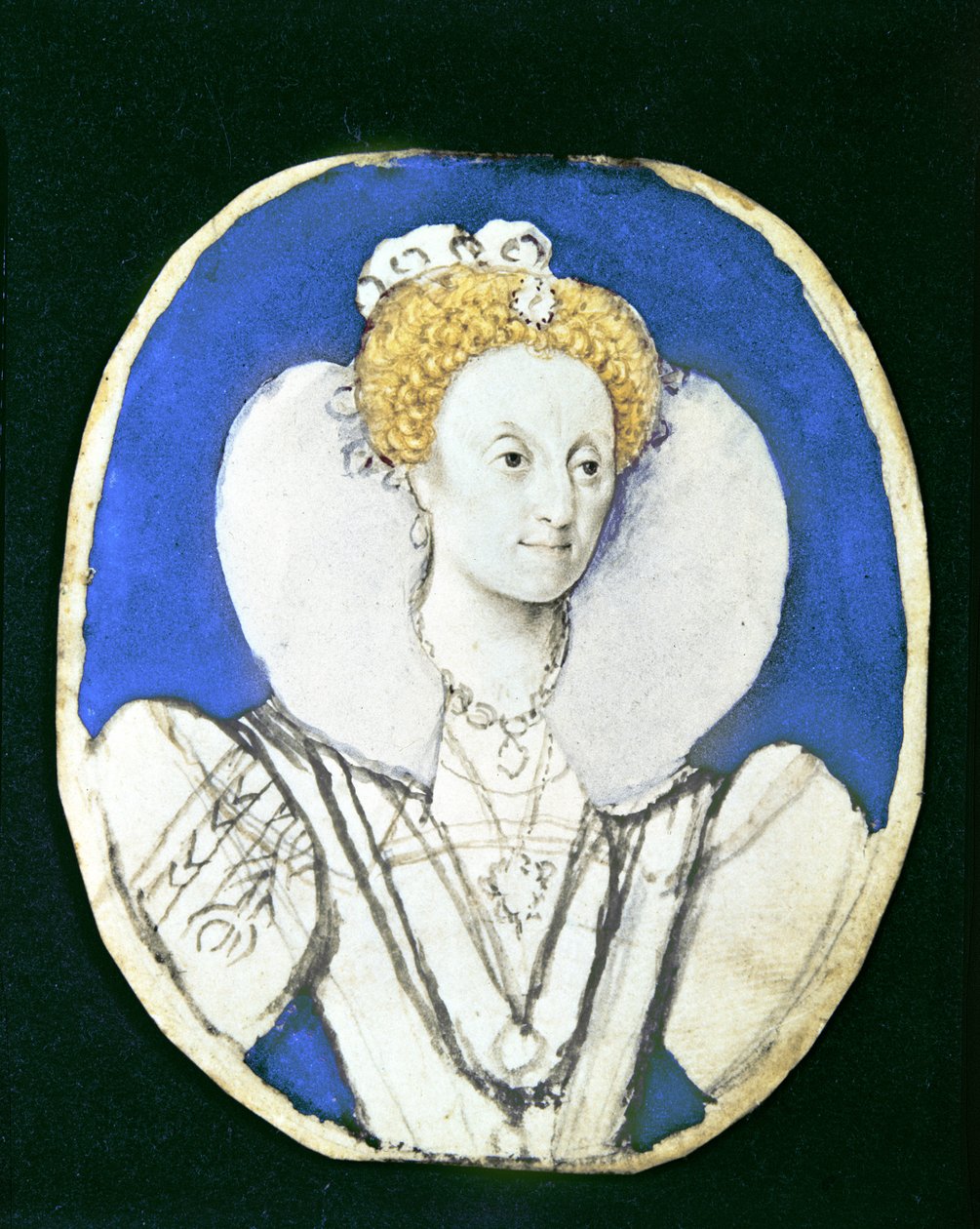 Porträtt av Elizabeth I (wc på vellum) av Isaac Oliver