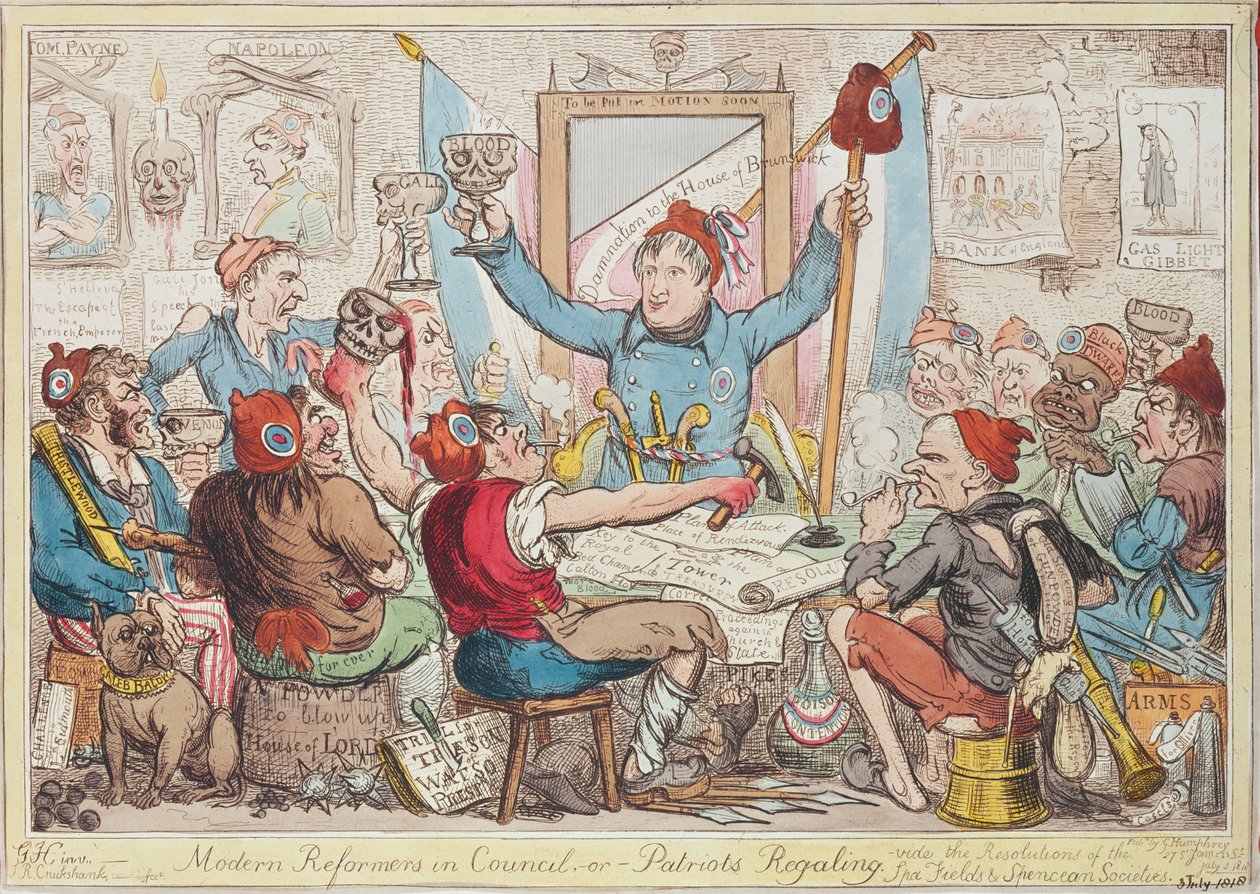 Modern Reformers in Council - eller - Patriots Regaling, 1818 (färgetsning) av Isaac Robert Cruikshank