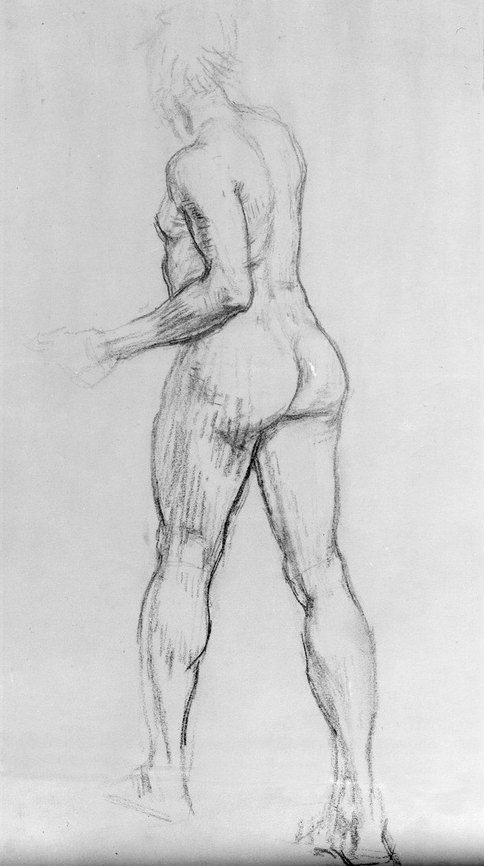 Studie av en naken kvinna, 1915 (kol på papper) av Isaac Rosenberg