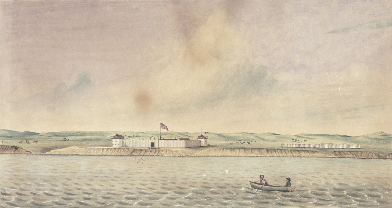 Fort Union, Missouri, 1843 (wc, bläck och grafit på papper) av Isaac Sprague