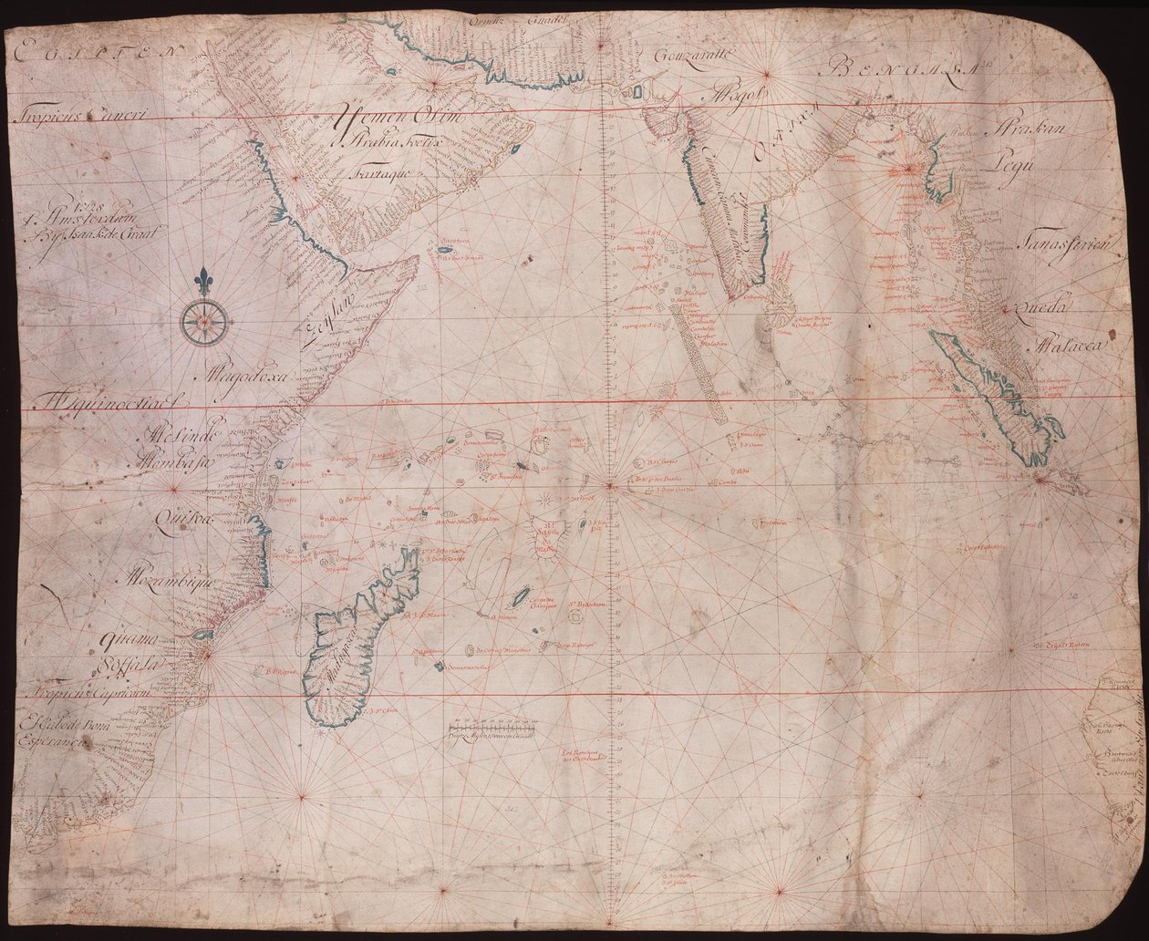 Map of East Africa and Asia av Isaac de Graaff