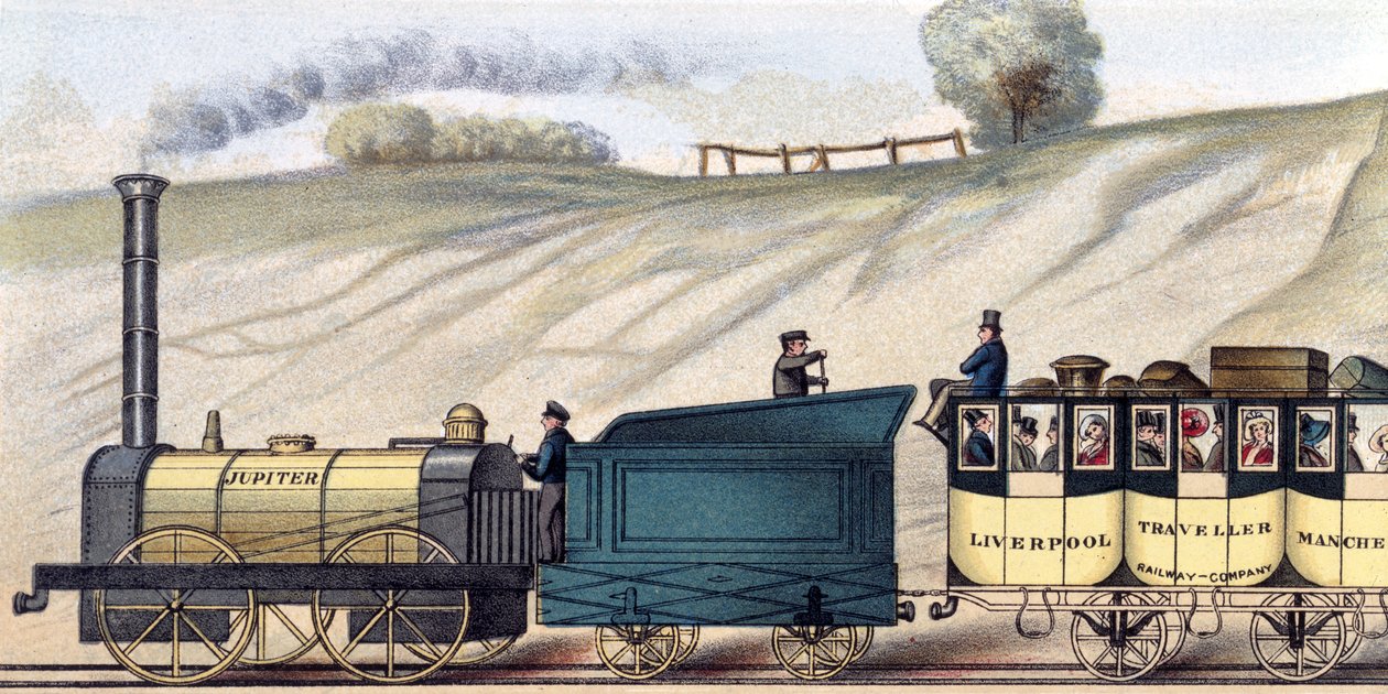 Reser på Liverpool och Manchester Railway, detalj av loket 